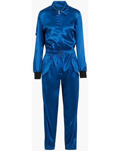 Alexandre Vauthier Stretch-silk Satin Jumpsuit - Blue