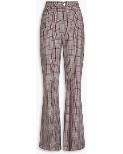 RED Valentino Prince Of Wales Checked Crepe Flared Pants - Gray