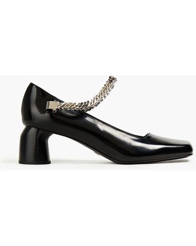 1017 ALYX 9SM Chain-trimmed Leather Court Shoes - Black
