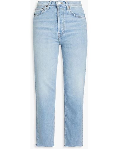RE/DONE Hoch sitzende cropped jeans mit geradem bein - Blau