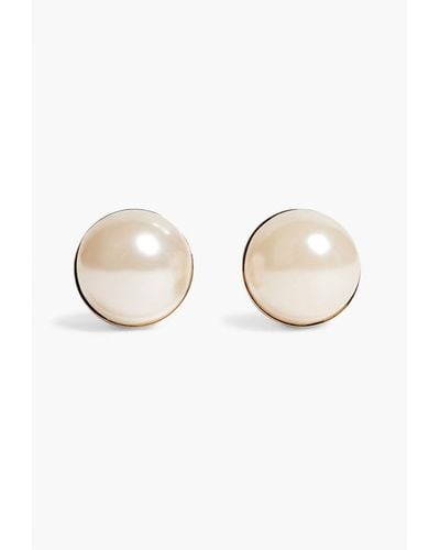 Carolina Herrera Gold-tone Faux Pearl Clip Earrings - Metallic