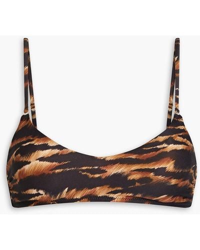 Melissa Odabash Vienna Tiger-print Bikini Top - Brown