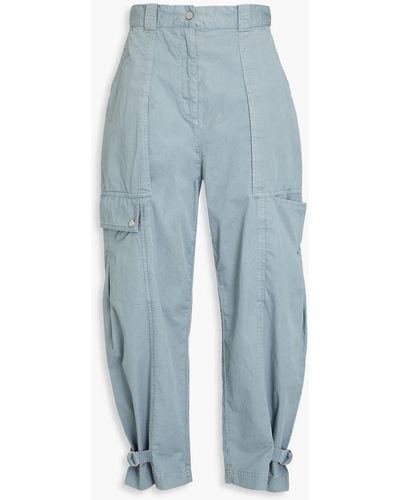 Tory Burch Cotton-twill Cargo Trousers - Blue