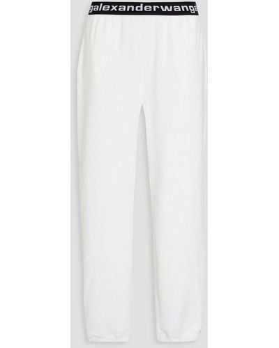 T By Alexander Wang Stretch Cotton-blend Corduroy Track Trousers - White