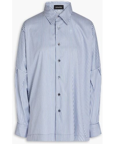 Eskandar Striped Cotton-blend Poplin Shirt - Blue