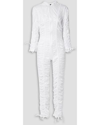 Norma Kamali Parachute Ruched Shell Jumpsuit - White