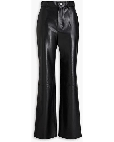 Nanushka Silke Faux Leather Straight-leg Trousers - Black