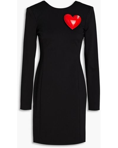Moschino Appliquéd Crepe Mini Dress - Black