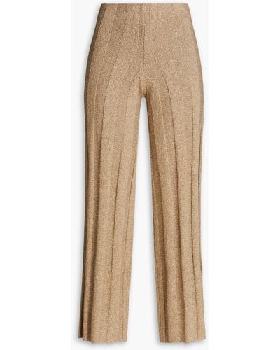 By Malene Birger Haris Ribbed Cotton-blend Straight-leg Pants - Natural
