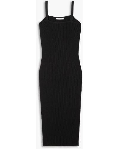 LE17SEPTEMBRE Ribbed Cotton Midi Dress - Black