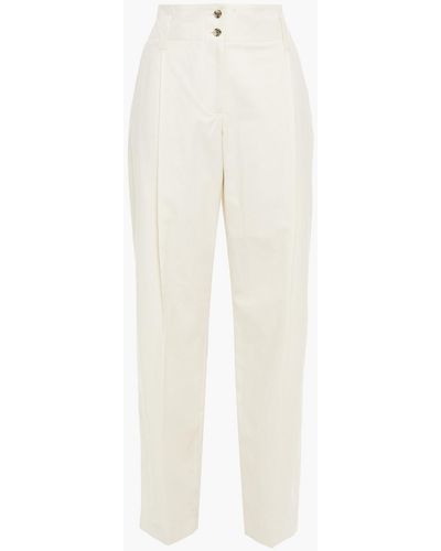 Paul Smith Pleated Organic Cotton Straight-leg Pants - Multicolour