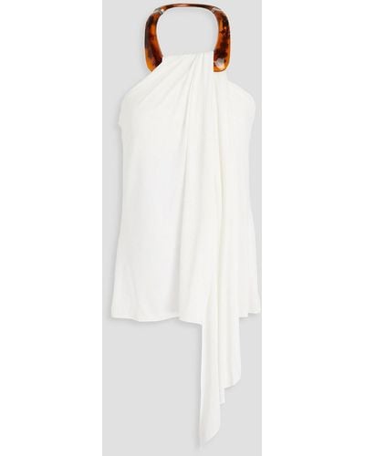Jonathan Simkhai Annelise Embellished Draped Stretch-crepe Halterneck Top - White