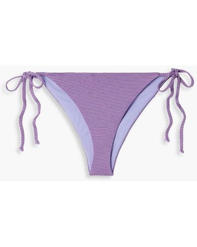 Mara Hoffman Lei Striped Low-rise Bikini Briefs - Purple
