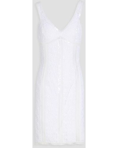 Charo Ruiz Sequin-embellished Cotton Guipure Lace Mini Dress - White