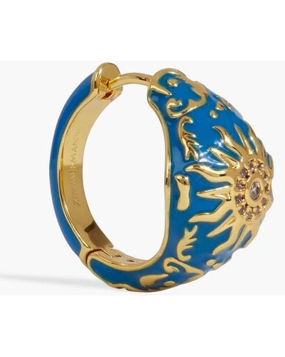 Zimmermann Gold-tone, Crystal And Enamel Single Earring - Blue