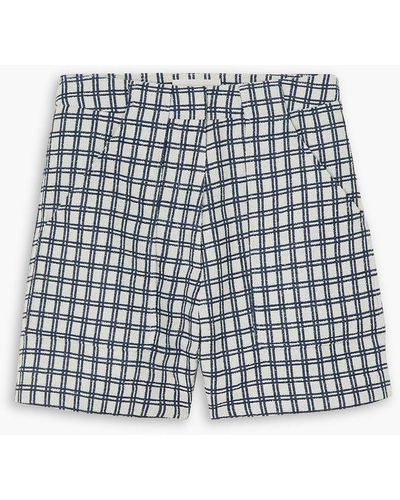 Lisa Marie Fernandez Checked Cotton-blend Bouclé-jacquard Shorts - White