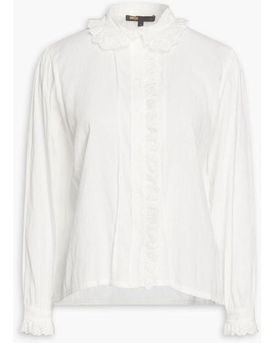 Maje Pintucked Twill Shirt - White