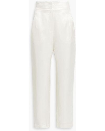 Envelope Bianca Satin-twill Tapered Trousers - White