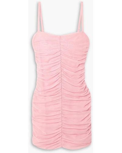Marysia Swim Vendue Ruched Stretch-tulle Mini Dress - Pink