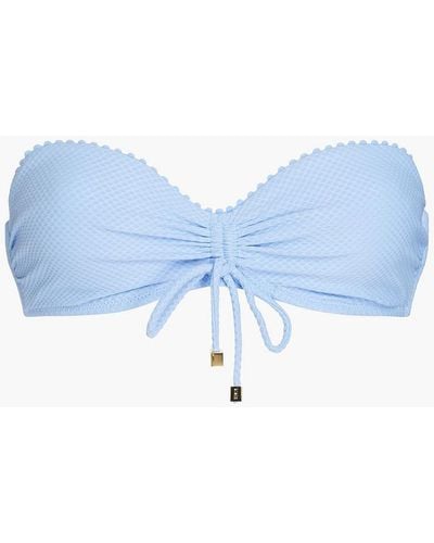 Heidi Klein Stretch-piqué Underwired Bandeau Bikini Top - Blue