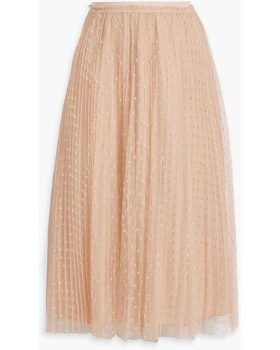 RED Valentino Pleated Point D'esprit Midi Skirt - Red