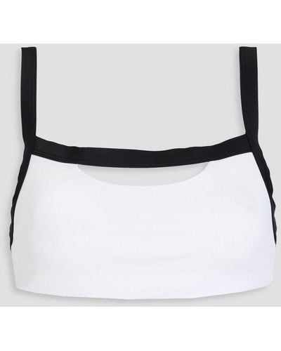 Onia Lina Cutout Two-tone Bikini Top - White