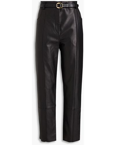 Petar Petrov Palmer Leather Tapered Trousers - Black