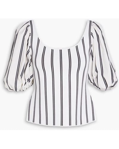Theory Striped Woven Top - White