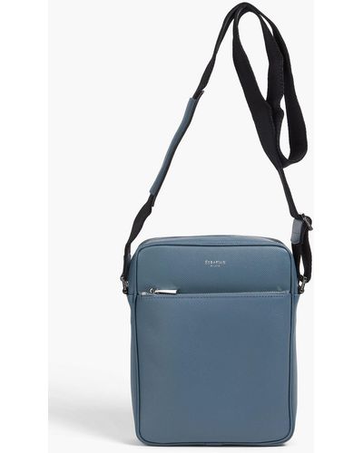 Serapian Textured-leather Shoulder Bag - Blue