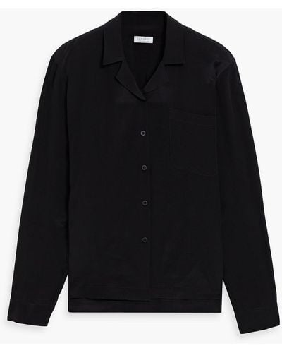 Sunspel Silk-crepe Shirt - Black