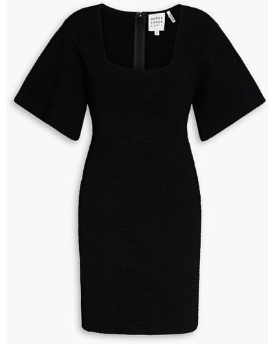 Hervé Léger Ribbed-knit Mini Dress - Black
