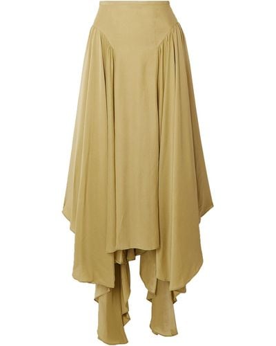 TOVE Arbor Asymmetric Silk-crepon Maxi Skirt - Yellow