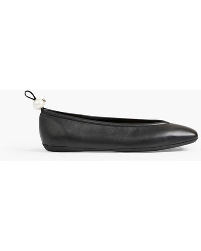 Nicholas Kirkwood Delfi Embellished Leather Ballet Flats - Black