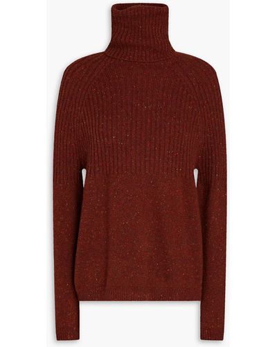 Autumn Cashmere Donegal Cashmere Turtleneck Sweater - Red