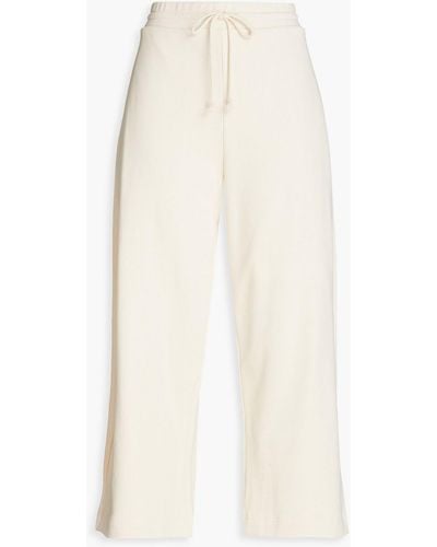 Vince Cropped French Cotton-terry Track Trousers - White