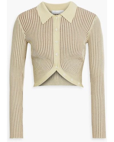 Jonathan Simkhai Sol Cropped Ribbed-knit Cardigan - White