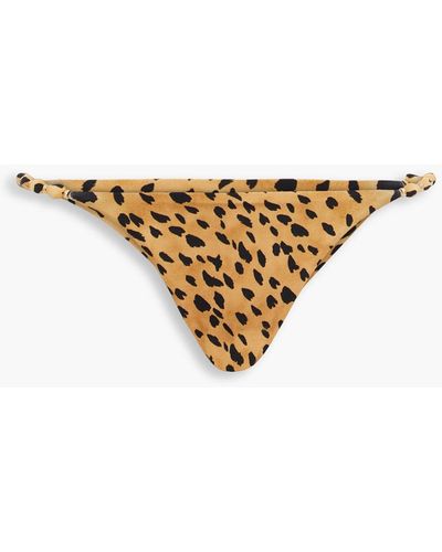 ViX Tief sitzendes bikini-höschen mit leopardenprint und verzierung - Weiß