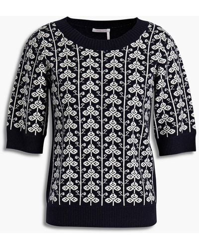 See By Chloé See By Chloé Intarsia Wool-blend Sweater - Black