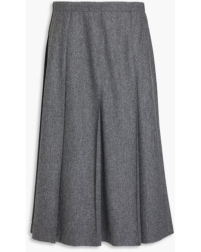 Jil Sander Pleated Wool-blend Midi Wrap Skirt - Grey