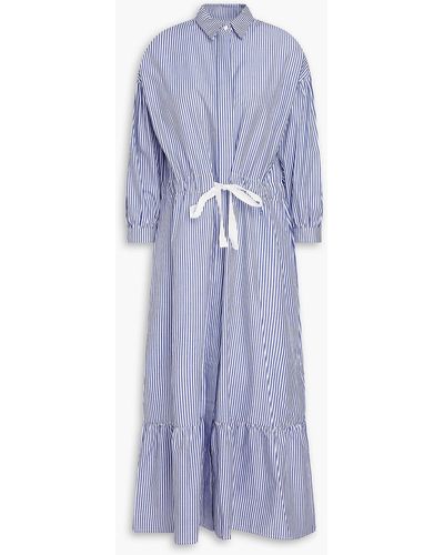 Chinti & Parker Striped Cotton-poplin Midi Shirt Dress - Blue