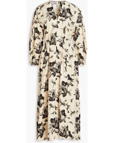 Mother Of Pearl Emily Floral-print Tm Lyocell-twill Midi Dress - Natural