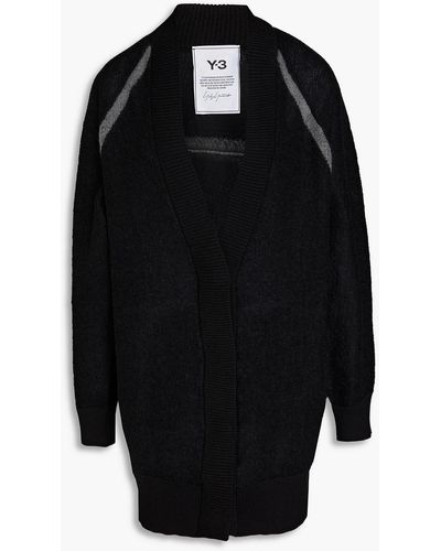 Y-3 Oversized Intarsia-knit Cardigan - Black