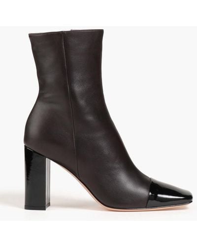 Gianvito Rossi Logan Smooth And Patent-leather Ankle Boots - Black