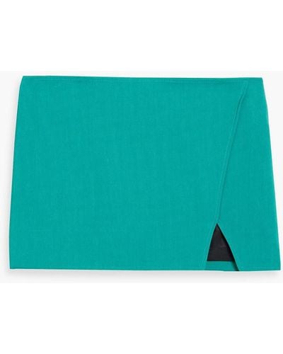 A.L.C. Rylee Wrap-effect Twill Mini Skirt - Green