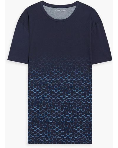 Derek Rose Robin Printed Cotton-jersey T-shirt - Blue