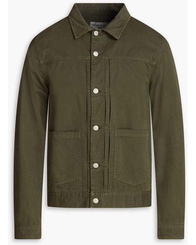 Officine Generale Pintucked Cotton-twill Jacket - Green