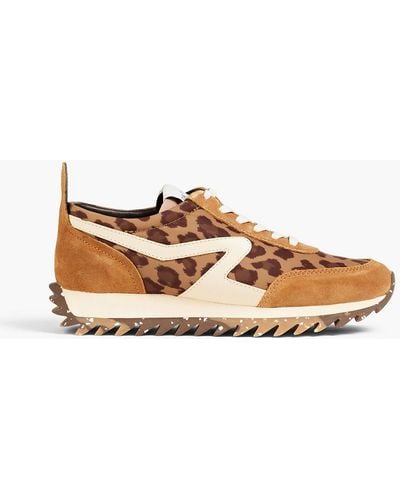 Rag & Bone Suede-trimmed Leopard-print Shell Sneakers - Multicolour
