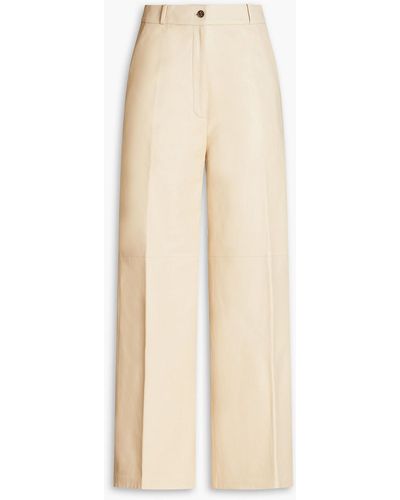 Loulou Studio Noro Leather Wide-leg Trousers - Natural