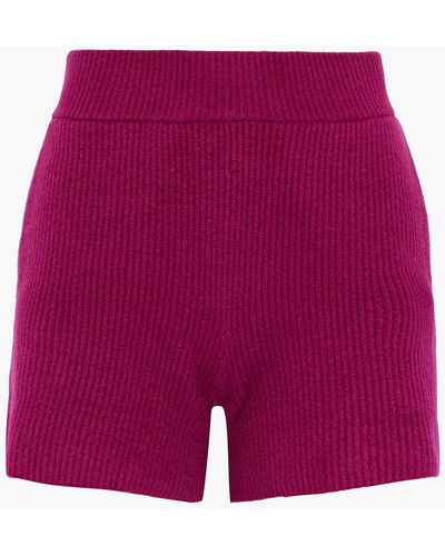Helmut Lang Ribbed Cotton-blend Shorts - Purple