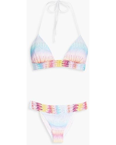 Missoni Crochet-knit Halterneck Bikini - White